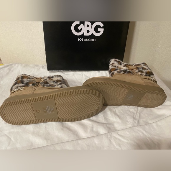 🎉HP🎉 SEXY BOOTS GBG Guess Los Angeles Aleya Leopard Fur Animal Print 6.5 - Picture 8 of 10